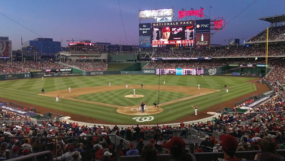 Batter steps up to plate during professional baseball game