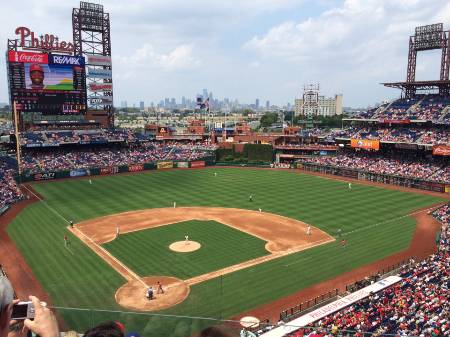 A view of the Phillies Stadium from the upper deck.