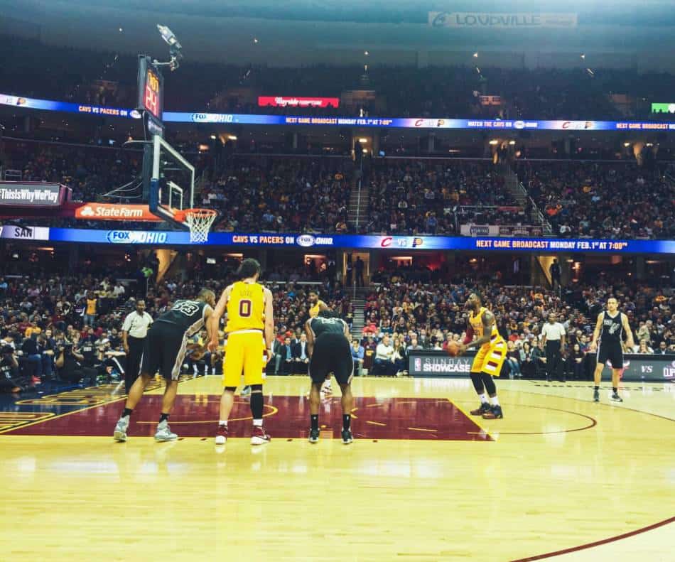 Lebron James shooting free throws.